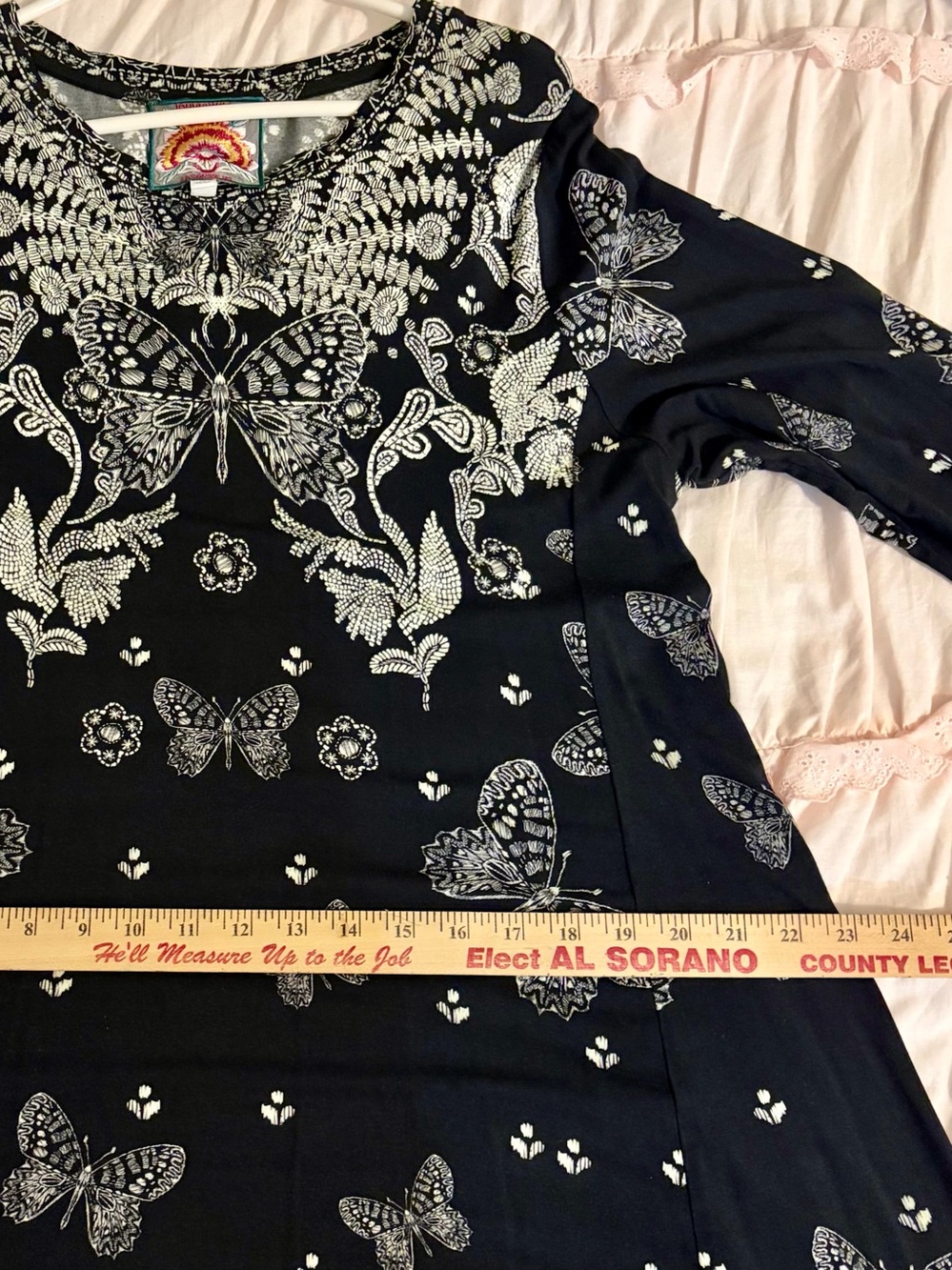 Johnny Was Black Long-Sleeve Butterfly & Floral dress - Picture 6 of 8